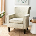 Fauteuil club gris à motif de jardin