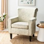 Fauteuil club gris à motif de jardin