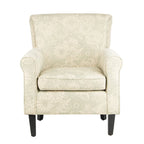 Fauteuil club gris à motif de jardin