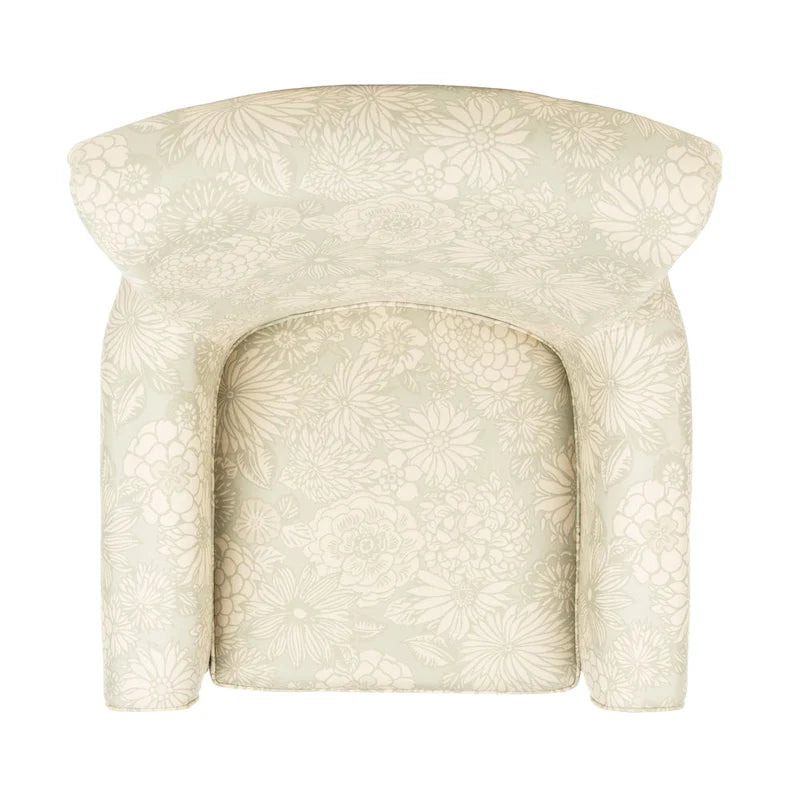 Fauteuil club gris à motif de jardin