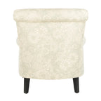 Fauteuil club gris à motif de jardin