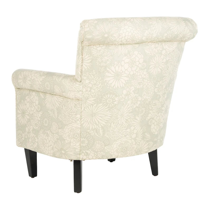 Fauteuil club gris à motif de jardin