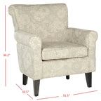Fauteuil club gris à motif de jardin
