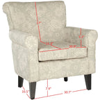Fauteuil club gris à motif de jardin