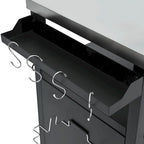 Chariot de cuisine d'extérieur avec plateau en acier inoxydable et armoire de rangement