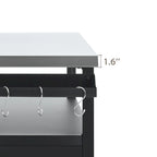 Chariot de cuisine d'extérieur avec plateau en acier inoxydable et armoire de rangement