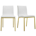 Chaises de salle à manger blanches avec pieds en or brossé (lot de 2)