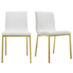 Chaises de salle à manger blanches avec pieds en or brossé (lot de 2)