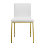 Chaises de salle à manger blanches avec pieds en or brossé (lot de 2)