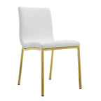 Chaises de salle à manger blanches avec pieds en or brossé (lot de 2)