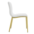 Chaises de salle à manger blanches avec pieds en or brossé (lot de 2)