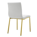 Chaises de salle à manger blanches avec pieds en or brossé (lot de 2)
