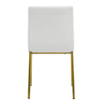 Chaises de salle à manger blanches avec pieds en or brossé (lot de 2)