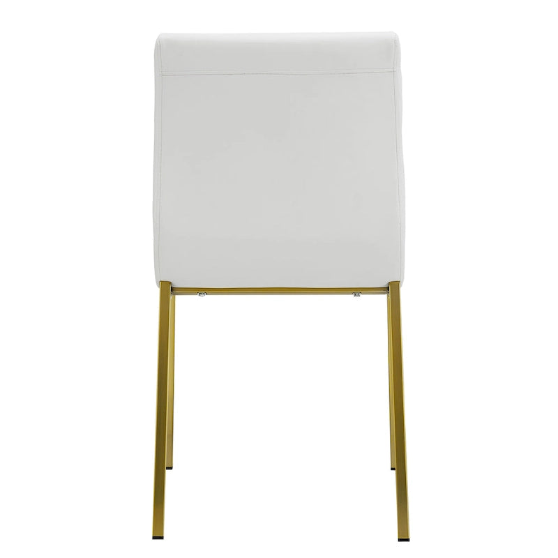 Chaises de salle à manger blanches avec pieds en or brossé (lot de 2)