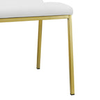 Chaises de salle à manger blanches avec pieds en or brossé (lot de 2)