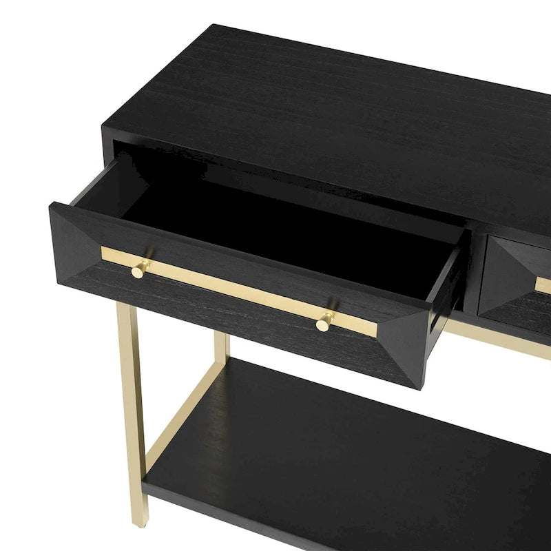 Console en bois avec 2 tiroirs pour entrée