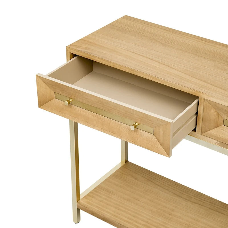 Console en bois avec 2 tiroirs pour entrée