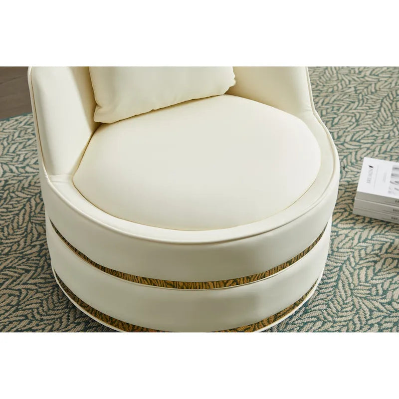 Fauteuil club pivotant en similicuir à 360 degrés