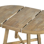 Table de salle à manger ronde en bois massif extensible avec rallonge de 16 pouces