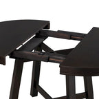 Table de salle à manger ronde en bois massif extensible avec rallonge de 16 pouces