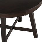 Table de salle à manger ronde en bois massif extensible avec rallonge de 16 pouces