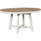Table de salle à manger ronde en bois massif extensible avec rallonge de 16 pouces