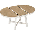 Table de salle à manger ronde en bois massif extensible avec rallonge de 16 pouces
