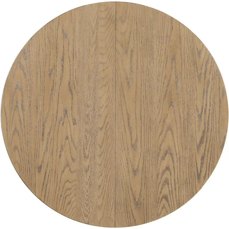 Table de salle à manger ronde en bois massif extensible avec rallonge de 16 pouces