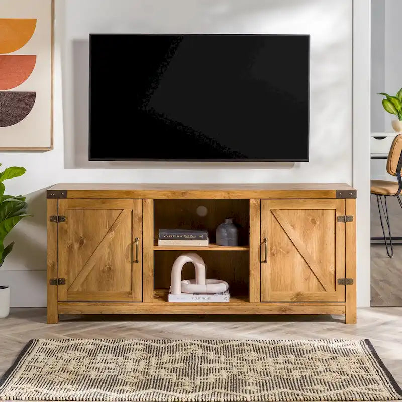Meuble TV de 58 pouces avec porte coulissante type « porte de grange »