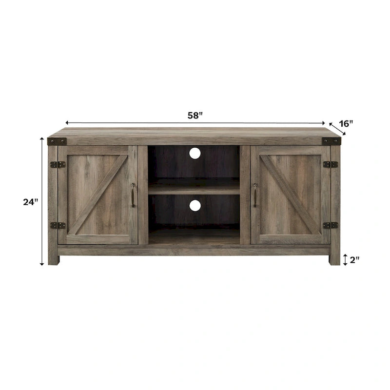 Meuble TV de 58 pouces avec porte coulissante type « porte de grange »