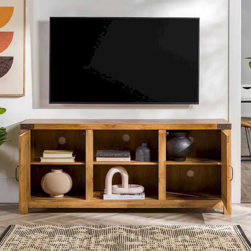 Meuble TV de 58 pouces avec porte coulissante type « porte de grange »