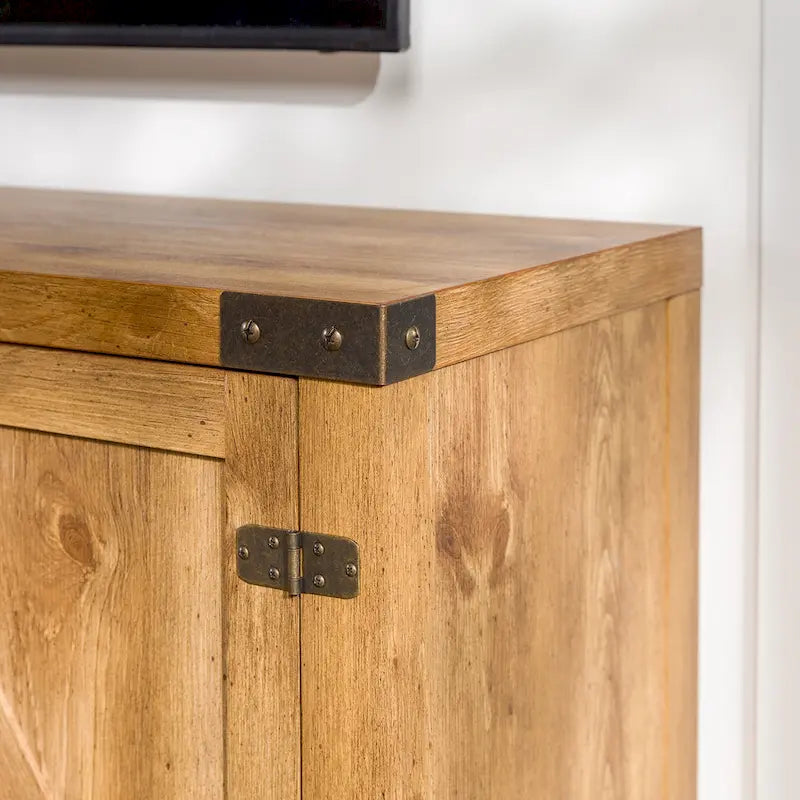 Meuble TV de 58 pouces avec porte coulissante type « porte de grange »