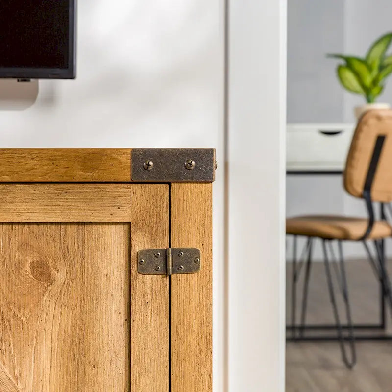 Meuble TV de 58 pouces avec porte coulissante type « porte de grange »