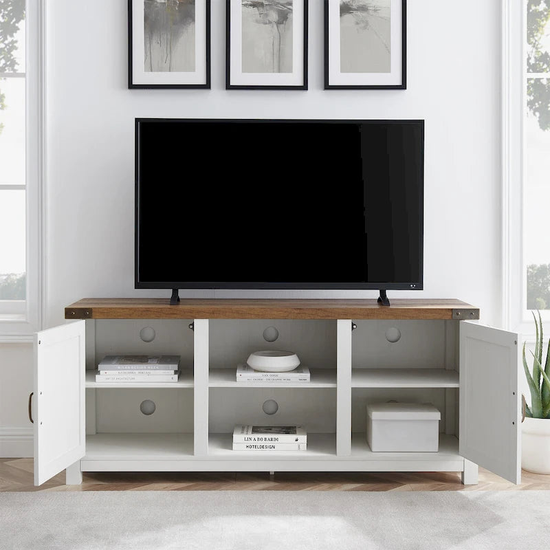 Meuble TV de 58 pouces avec porte coulissante type « porte de grange »