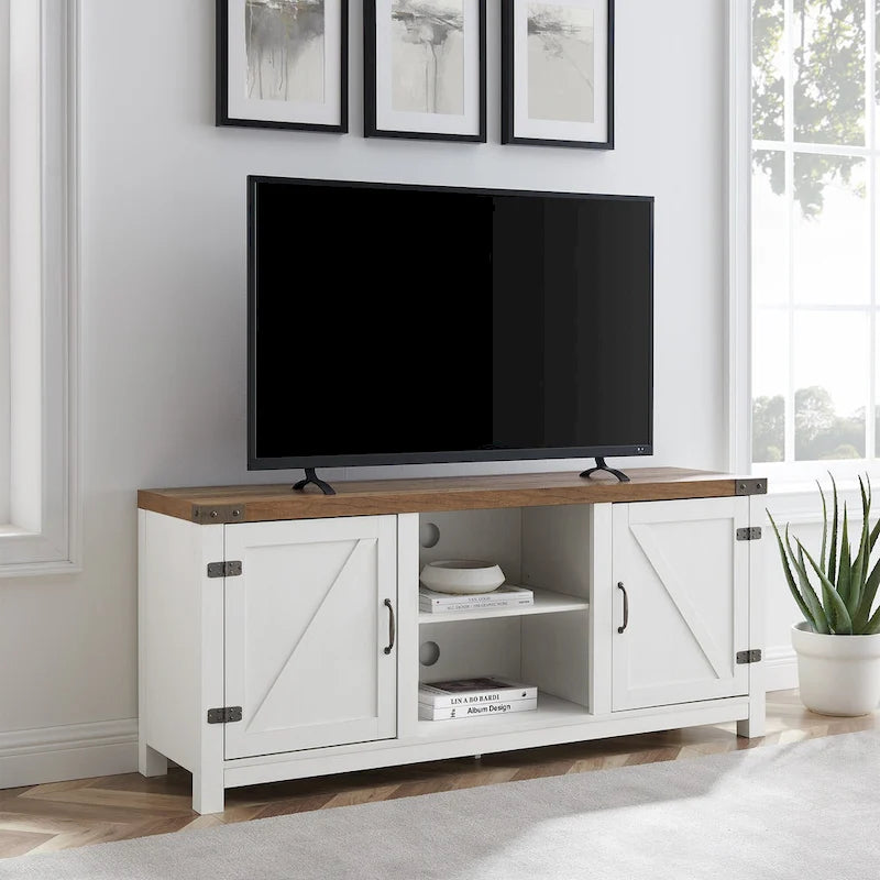 Meuble TV de 58 pouces avec porte coulissante type « porte de grange »