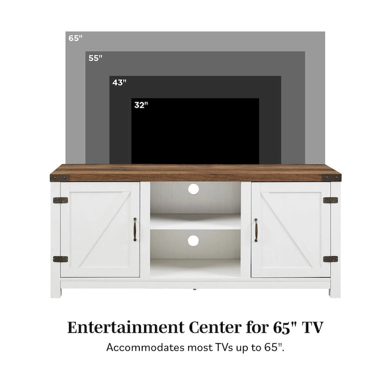 Meuble TV de 58 pouces avec porte coulissante type « porte de grange »