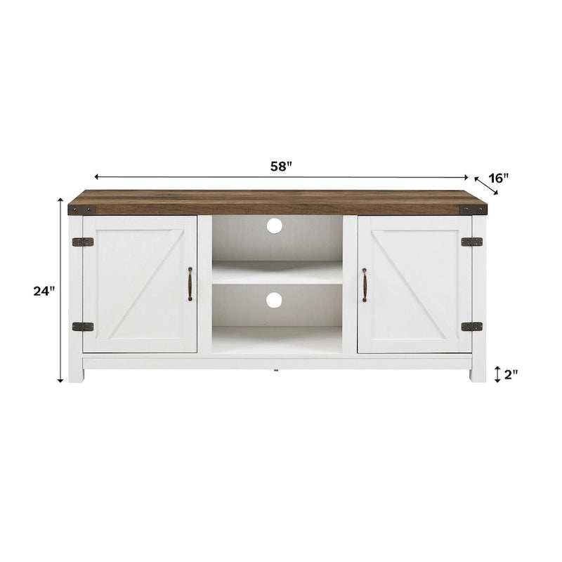 Meuble TV de 58 pouces avec porte coulissante type « porte de grange »