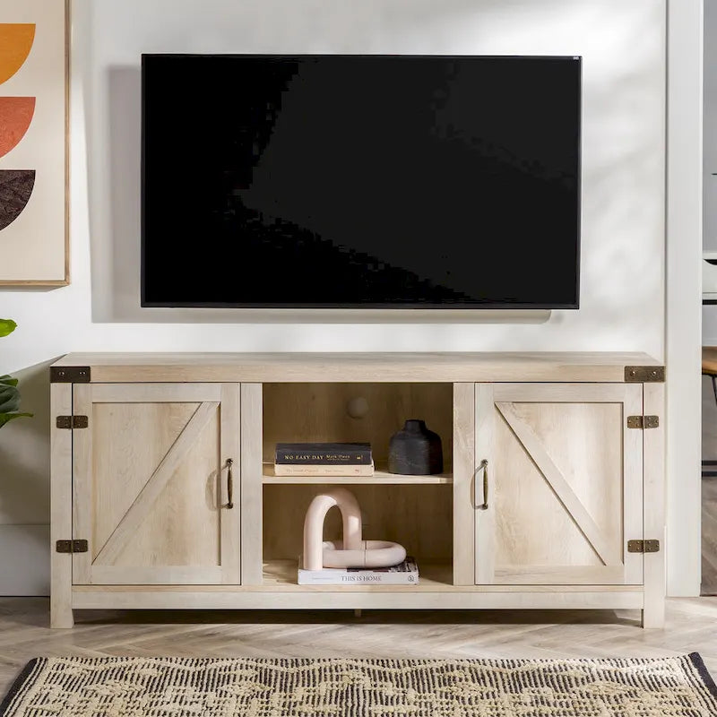 Meuble TV de 58 pouces avec porte coulissante type « porte de grange »