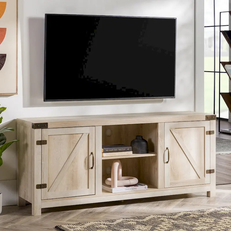 Meuble TV de 58 pouces avec porte coulissante type « porte de grange »