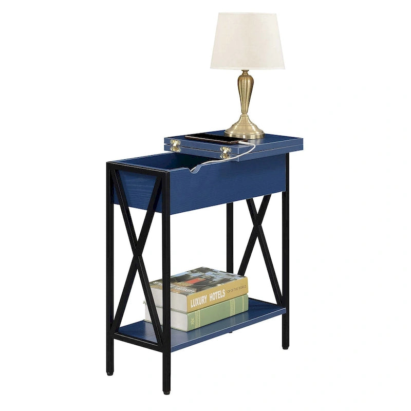 Table d'appoint relevable avec station de charge et étagère