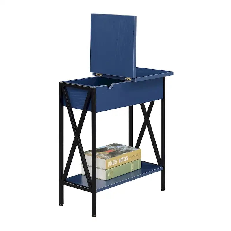 Table d'appoint relevable avec station de charge et étagère