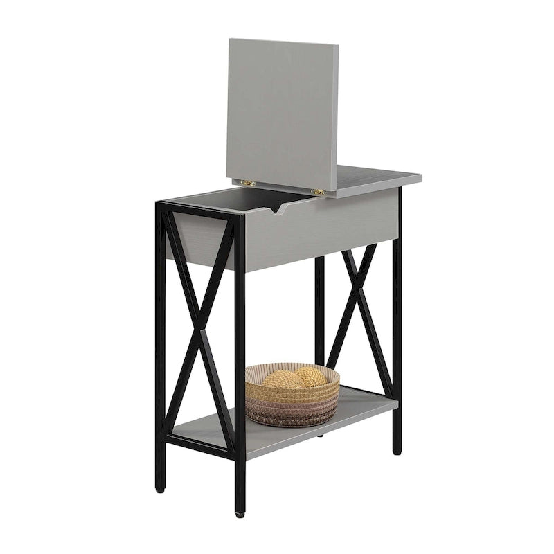 Table d'appoint relevable avec station de charge et étagère