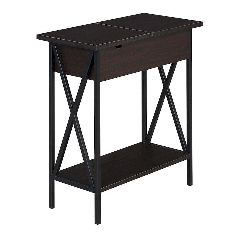 Table d'appoint relevable avec station de charge et étagère