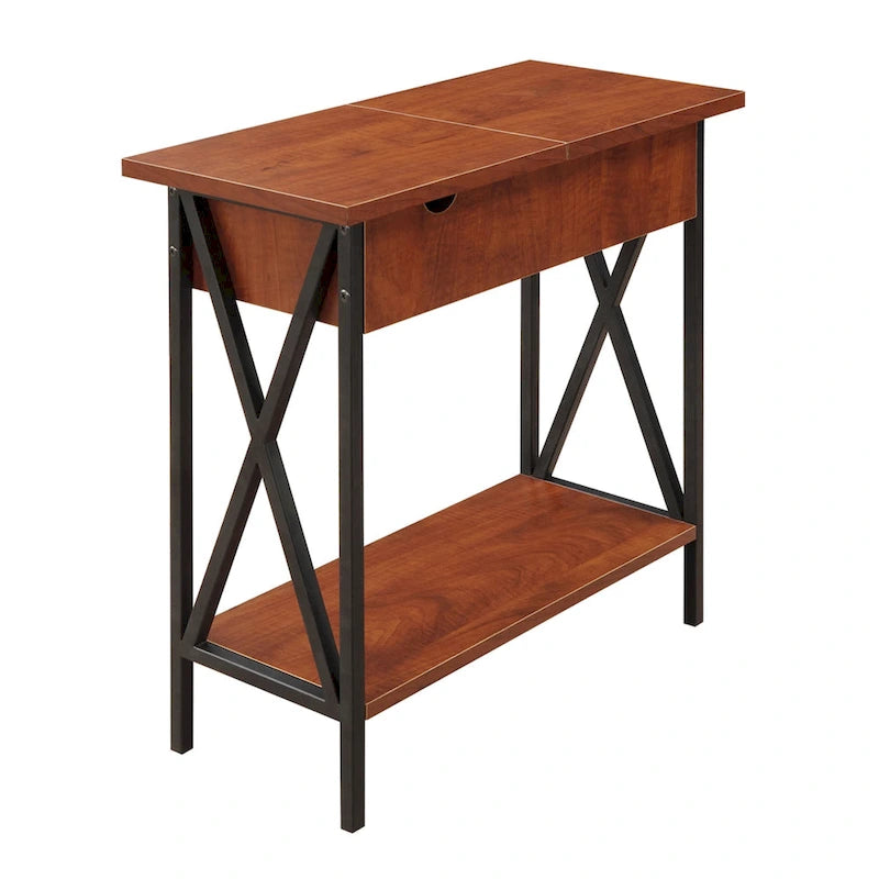 Table d'appoint relevable avec station de charge et étagère