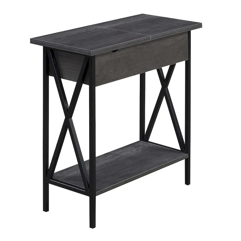 Table d'appoint relevable avec station de charge et étagère
