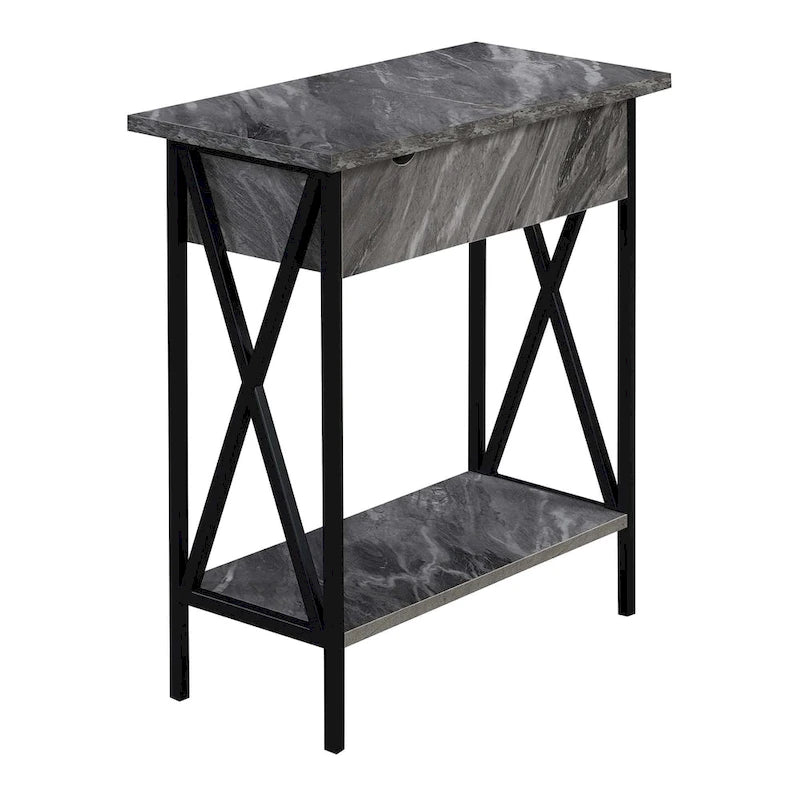 Table d'appoint relevable avec station de charge et étagère