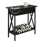 Table d'appoint relevable avec station de charge et étagère