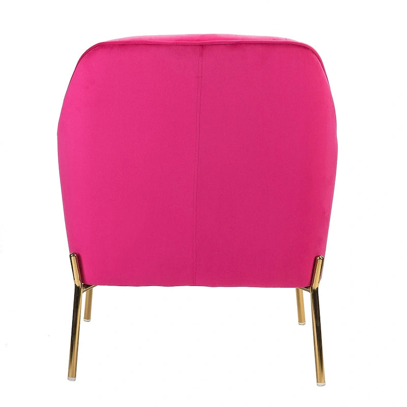 Lot de 2 fauteuils d'appoint en velours avec pieds dorés