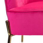 Lot de 2 fauteuils d'appoint en velours avec pieds dorés