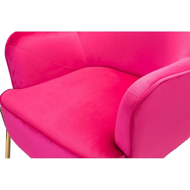Lot de 2 fauteuils d'appoint en velours avec pieds dorés